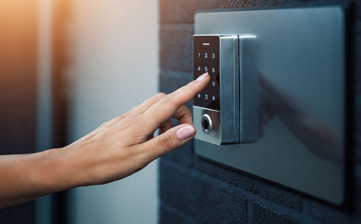 Smart garage entry keypad locks